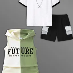 HELPOM Unisex Kids Printed T-shirt with Shorts-picture-35