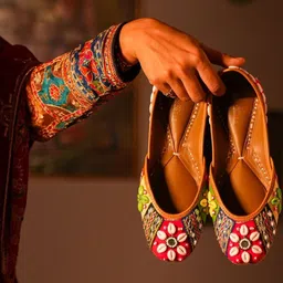 Rosabelle Women Embellished Party Mojaris Flats image 5