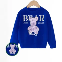 Joggers Park Kids-Unisex Blue Cotton Sweatshirts-picture-21
