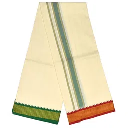 TUNI MANI Men Zari Border Cotton Dhoti with Angavastaram image 3