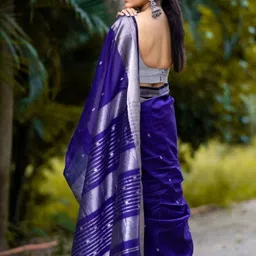 clotheva Woven Design Art Silk Handloom Banarasi Saree image 4