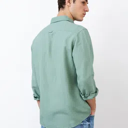 SPYKAR Men Spread Collar Solid Cotton Casual Shirt image 2