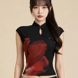 bebe Printed Mandarin Collar Top & Mini Skirt Co-Ords image 5