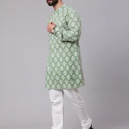 AKS Men Printed Indie Florals Anarkali Kurta image 4