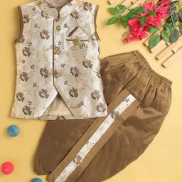 BAESD Boys Floral Regular Kurta with Dhoti Pants image 1