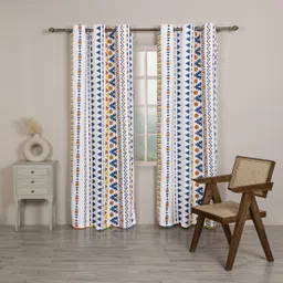 homemonde 243 cm (8 ft) Shower Cotton Semi Transparent Curtain (Pack Of 2) image 4