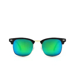 AUGEN Unisex Mirrored Lens & Gold-Toned Round Sunglasses VI-SG-130-GreenM-Green Mirror image 2