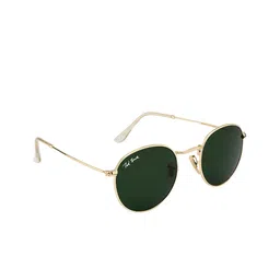 Ted Smith Unisex Green Lens & Gold-Toned Round Sunglasses with UV Protected Lens MOON_C19 image 4