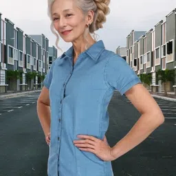 houseofcommon Women Regular Fit Solid Button Down Collar Casual Shirt image 2