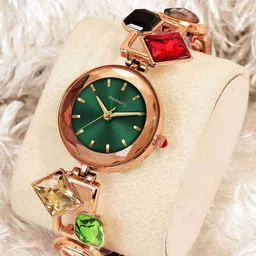 DressBerry Women Patterned Dial & Stainless Steel Straps Analogue Watch DB 905 RG Elevate your style with image 2