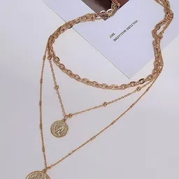 DESTINY JEWELS Gold-Plated Head Coin Layered Chain image 4