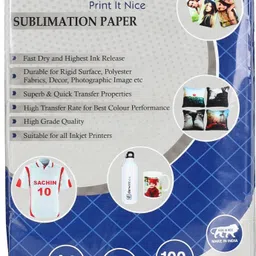 nice colour Sublimation Transfer Paper (100 Sheets) Fast Dry and Highest Ink Release A4 Size 120 gsm Sublimation Mug Printing Paper image 2