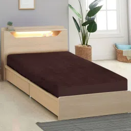 sassoon fab Laika (72X42) Terry Cotton Queen Size Mattress Protector in Brown Colour image 1