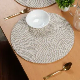 hosta homes Set of 4 Jute Cotton Solid Pattern Reversible Table Runners-picture-15