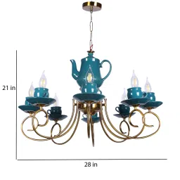 Celina Green Iron Chandelier | E14 holder | without Bulb by Eliante by Jainsons Lights image 3