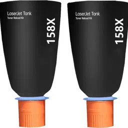 RAMKE 158X Toner Reload Kit Compatible for HP LaserJet Tank Printers (Pack Of 2) Black Ink Cartridge-image-46