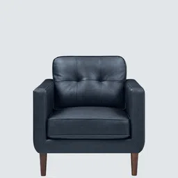 timberly Shlok Leatherette Arm Chair In Blue Colour image 4