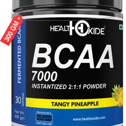 healthoxide BCAA 7000 Amino Acid INSTANTIZED 2:1:1 POWDER - 300 gm (PINEAPPLE) BCAA-picture-26
