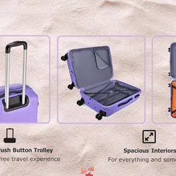 skybags Small Cabin Suitcase (55 cm) 8 Wheels - PARADISE 55 ( SMALL SIZE ) - Purple image 4