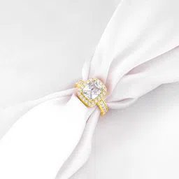 giva Sterling Silver Golden Solitaire Radiance Ring for Women and Girls Sterling Silver Cubic Zirconia Gold Plated Ring-picture-12