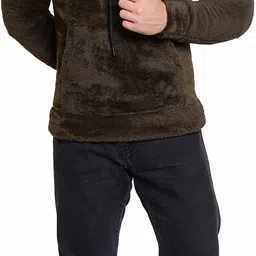 urban warms Men Full Sleeve Solid Hooded Sweatshirt image 5