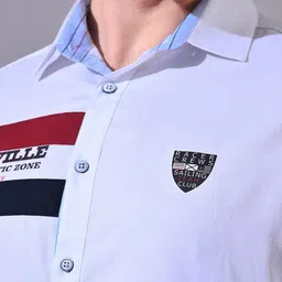 PIER 7 Men Classic Fit Colourblocked Spread Collar Cotton Casual Shirt image 2