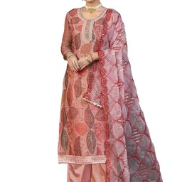 Maroosh Floral Embroidered Organza Unstitched Dress Material-picture-26