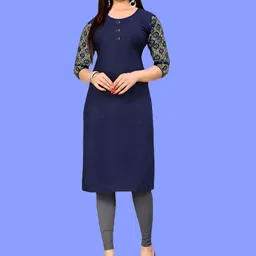 Coft Women Geometric Striped Keyhole Neck Thread Work Crepe Pathani Kurta-image-68