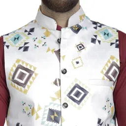 B BEN Sleeveless Self Design Men Jacket () image 3