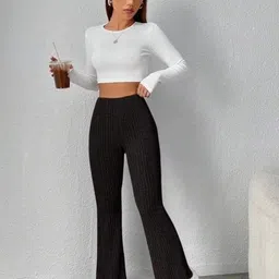 Next One Women Smart Flared High-Rise Bootcut Trousers-image-87