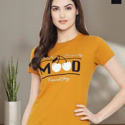 Dreambe Women Pack of 2 Typography Printed Round Neck Cotton T-shirts image 1