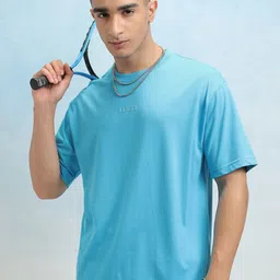 HIGHLANDER Men Solid Round Neck Cotton Oversized Sports T-Shirt-picture-25