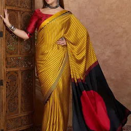 KALINI Striped Silk Blend Saree image 2