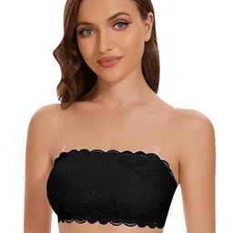 ComfyStyle Floral Bandeau Bra Full Coverage Lightly Padded image 2