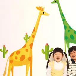 INDIAN ROYALS Green & Yellow Animal Printed Self-Adhesive & Durable Wall Sticker-image-56