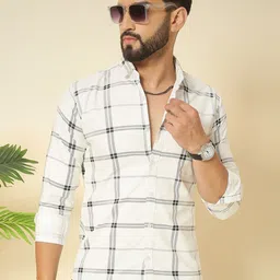 YOUTH FIRST Men Premium Shepherd Checks Opaque Checked Casual Shirt-picture-24