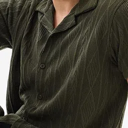 Snitch Boxy Geometric Textured Shirt image 4