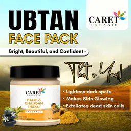 CARET ORGANIC Set Of 4 Haldi & Chandan Ubtan Face Pack- 100 g Each image 2
