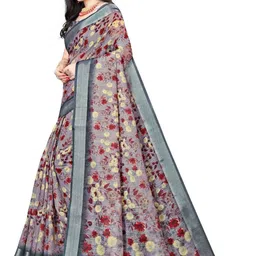 J 6 DESIGNER Floral Printed Saree image 2