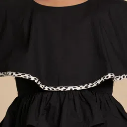 lil drama LIL DRAMAGirlsAnimal Graphic Printed Layered A-Line Cotton Dress with Hairband image 5