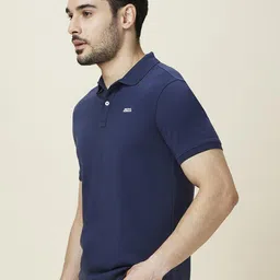 Being Human Men Solid Polo Collar Cotton Slim Fit T-shirt image 2