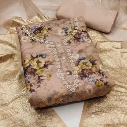 Maroosh Embellished Organza Unstitched Dress Material-picture-26