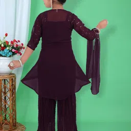 SM MUNIF DRESSES Embellished Georgette Maxi Dress image 3