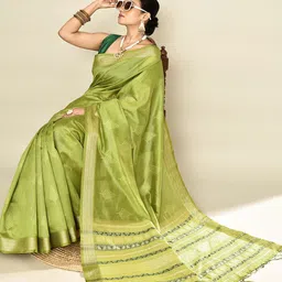 elora Woven Design Zari Baluchari Saree image 4