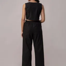 SwagSanskriti Pure Cotton V-Neck Sleeveless Waistcoat & Trousers Co-Ords image 2