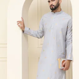 SOJANYA Men Leheriya Striped Kurta image 1