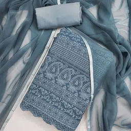 Panzora Embroidered Unstitched Dress Material-picture-10