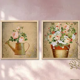 walllane Floral Wall Art With Frame Home Decor Wall Painting For Living Room Office Bedroom image 2