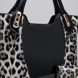 StyleCast Animal Printed Shopper Handheld Bag & Pouch With Detachable Sling Strap image 3