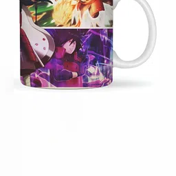 Mr UVD White & Purple Cartoon Characters Printed Ceramic Glossy Mug - 350 ml image 4